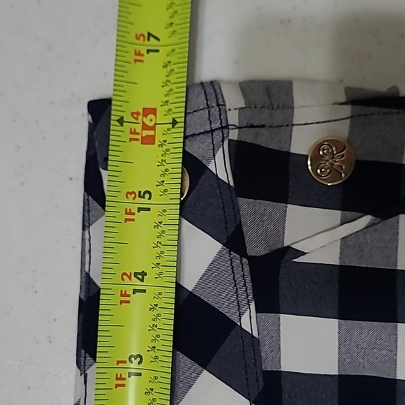 Rafaella Navy Blue & White Checkered Plaid Pullon Pants size 12 - Picture 7 of 9